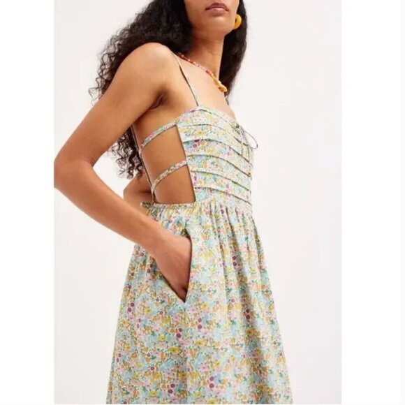 NWOT For Love and Lemons Raleigh LIBERTY Poppy Floral Cotton Midi Dress Medium - Picture 3 of 15